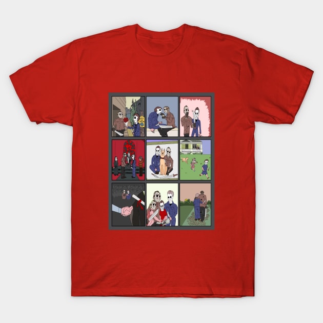 Michael & Jason: A Love Story T-Shirt by Bored Imagination Pop Art Absurdities 